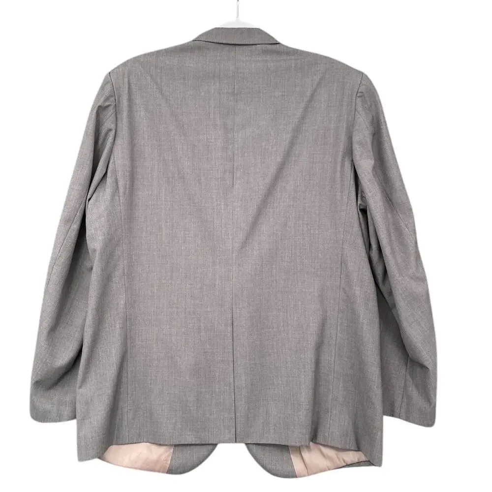 Hockerty Grey Bespoke Custom 2 Button Notched Lapel Blazer Jacket Mens 46‎